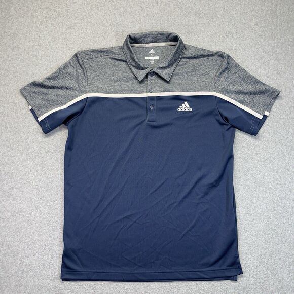 Adidas Golf Polo Shirt Men’s Medium Blue Gray Heather Short Sleeve 027579 - Picture 1 of 9
